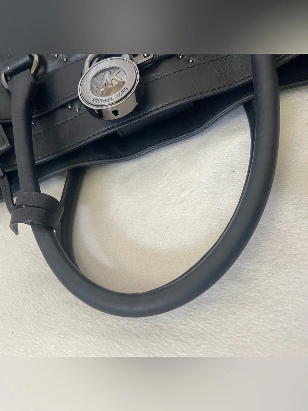 Michael Kors Hamilton satchel micro-stud Black Quilted Bag